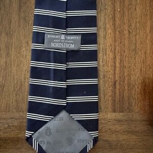 Robert Talbott Best of Class Navy and White Striped Silk Tie